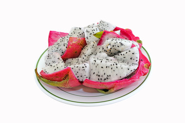 Dragon fruit on plate