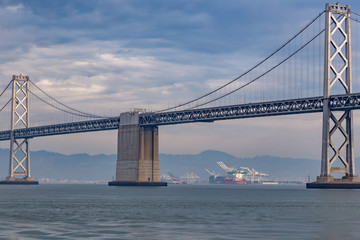 Bay Bridge in San Francisco, California, showing