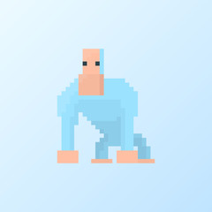 Pixel character yeti for games and applications