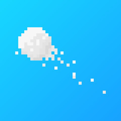 Pixel flying snowball for games and applications