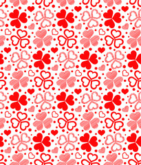 Floral seamless of red hearts