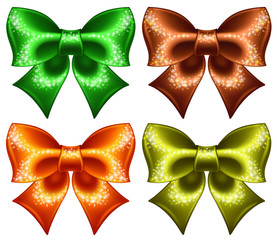 Holiday bows with glitter
