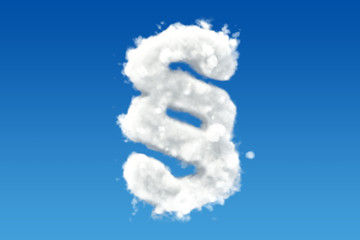 Paragraph, section symbol from clouds in the sky. 3D rendering