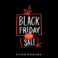 Black friday sale. Freehand drawing. For art template design, list, page, mockup brochure style, banner, cover, booklet, print, flyer, book, blank, card, ad, sign, poster, badge. Vector illustration