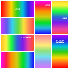 Set of light multicolor, rainbow vector abstract blurred background. Texture for your design. An elegant bright illustration with gradient. Vector illustration. Isolated on white background