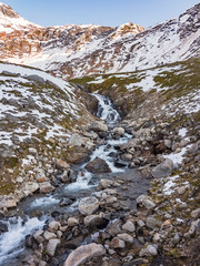 Stream flowing in winter