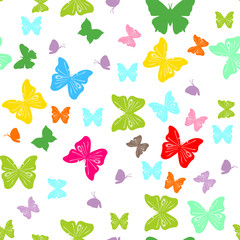 Abstract Seamless Watercolor Butterfly Pattern.