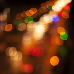 Obraz premium Blurred Defocused Multi Color Lights City