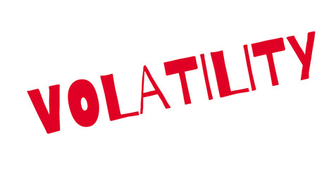 Volatility rubber stamp. Grunge design with dust scratches. Effects can be easily removed for a clean, crisp look. Color is easily changed.