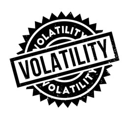Volatility rubber stamp. Grunge design with dust scratches. Effects can be easily removed for a clean, crisp look. Color is easily changed.