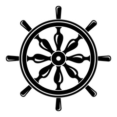 Steering wheel icon, simple style