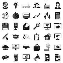 All day help icons set, simple style