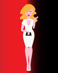 Blonde_Woman_ in_White_Dress