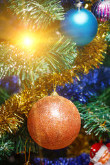 decoration balls on christmas tree