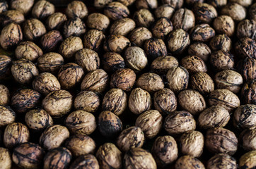 texture a lot of walnuts on the whole frame