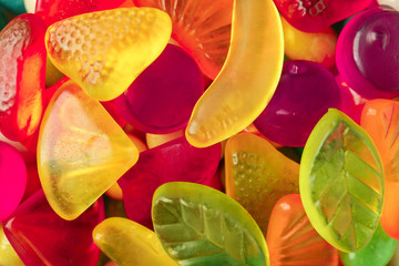 Colorful gummy candies, closeup