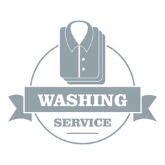 Washing service logo, simple gray style