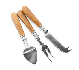 Cheese knives set, isolated on white