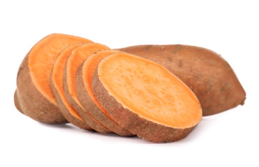 Sweet potatoes, isolated on white