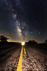 Fototapeta premium Milky way middle of the road