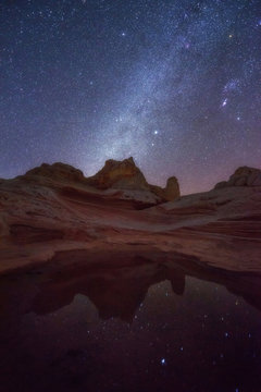 Milky way over White Pocket, Arizona desert