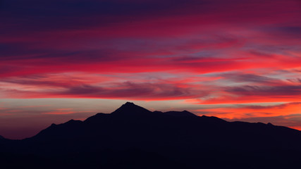 Fototapeta na wymiar Sunset over Mount Cusna