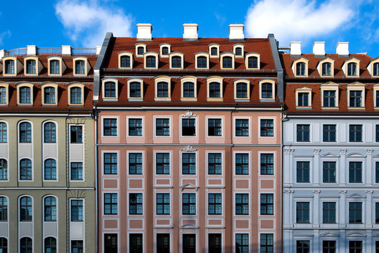 Dresdner Architektur am Neumarkt, Sachsen, Deutschland 