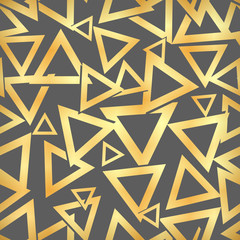 Golden Vector seamless pattern. Seamless Pattern with Triangles. black and white triangle Pattern .