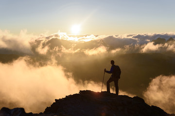 Summit climber at Mount Rainier National Park