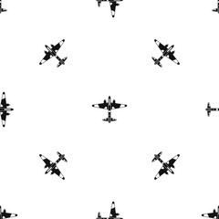 Military fighter aircraft pattern seamless black