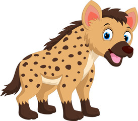 Vector illustration of Cute hyena cartoon isolated on white background 