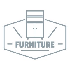 Furniture house logo, simple gray style