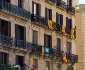 Many Catalan Independence Banners