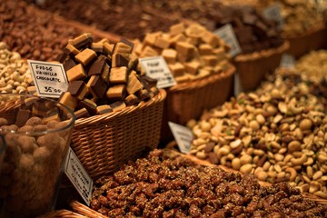 Food at a market in Barcelona 