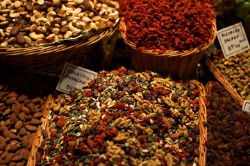 Food at a market in Barcelona 