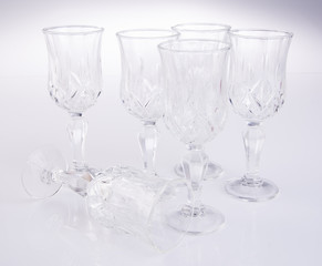 glass cup. Empty glass cup on a background
