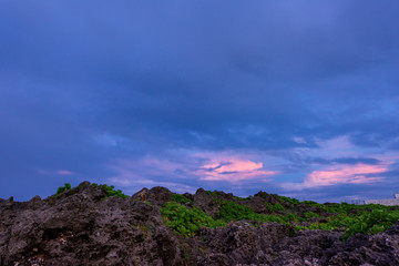 残波岬の夕暮れ