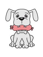 wurst würstchen lecker hunger essen grillen bbq koch schürze hund welpe süß niedlich halsband knochen haustier comic cartoon