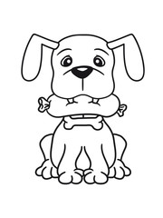 wurst würstchen lecker hunger essen grillen bbq koch schürze hund welpe süß niedlich halsband knochen haustier comic cartoon