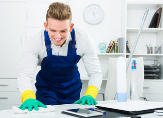 Man doing professional clean-up