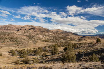 Desert mountain and blue skies