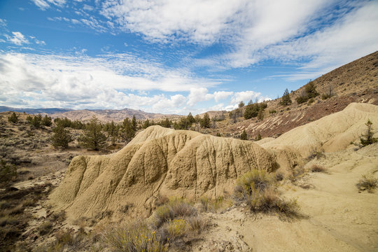 View of Oregon Badlands Landscape and Fossil Beds
