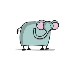 Cute elephant, sketch for your design