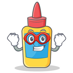 Super hero glue bottle character cartoon © kongvector