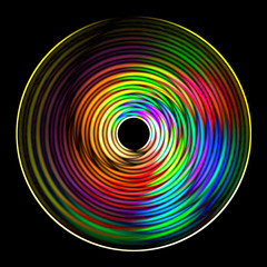 color circle on a black background