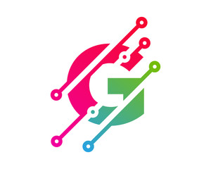 Digital Letter G Technology Icon Logo Design Element