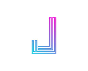Single Line Letter J Icon Logo Design Element