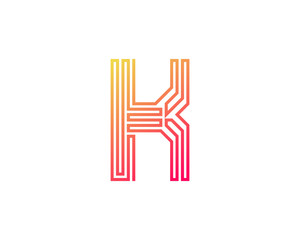 Single Line Letter K,Icon Logo Design Element