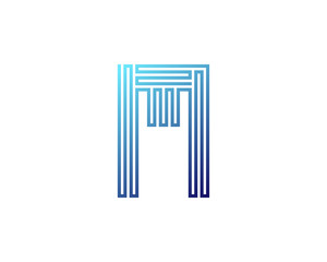 Single Line Letter M Icon Logo Design Element