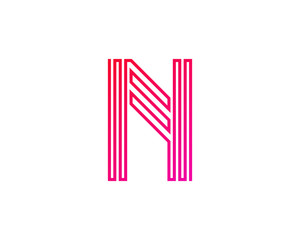 Single Line Letter N Icon Logo Design Element